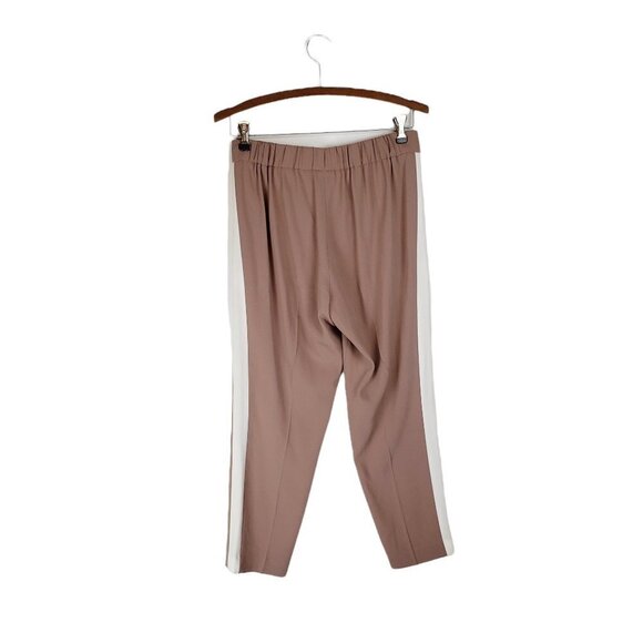 Aritzia Babaton Conan Pants Pull On Beige Tuxedo Cropped Stripe Womens Size 4 - Picture 2 of 9